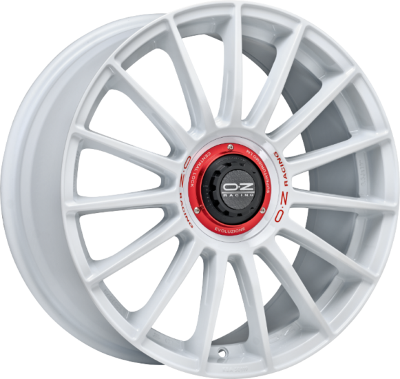 OZ Racing SUPERTURISMO EVOLUZIONE WRC Race White + Red Lettering