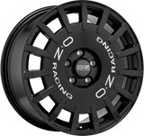 OZ Racing RALLY RACING Gloss Black Silver Lettering