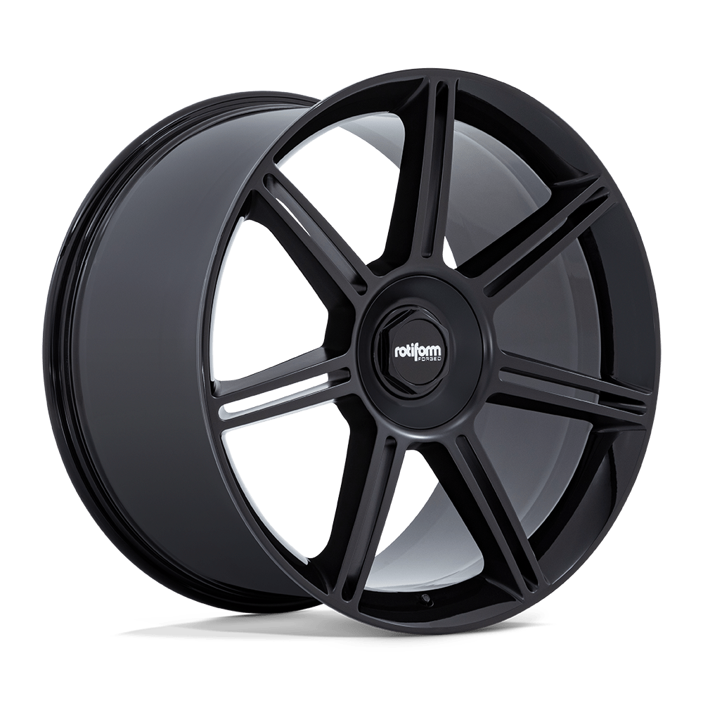 Rotiform FRA Gloss Black With Matte Black Spokes