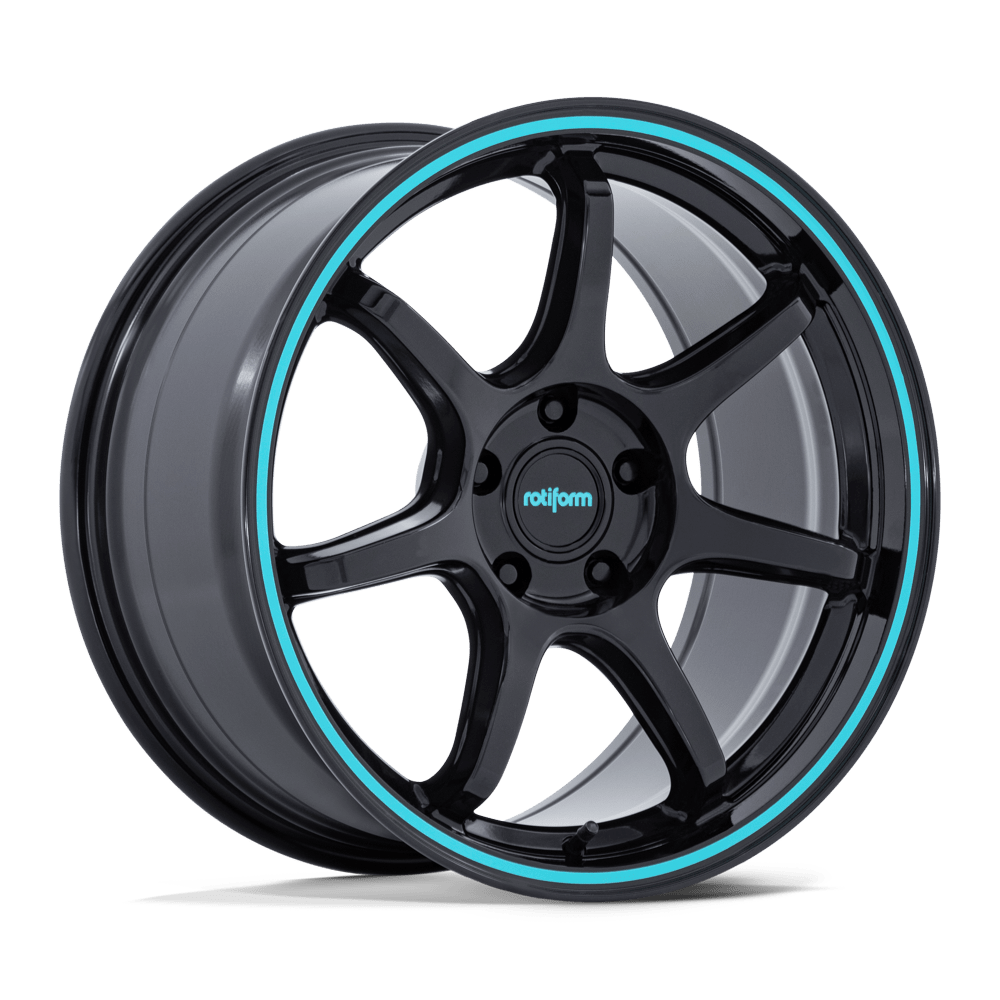 Rotiform BPU Gloss Black Teal Stripe